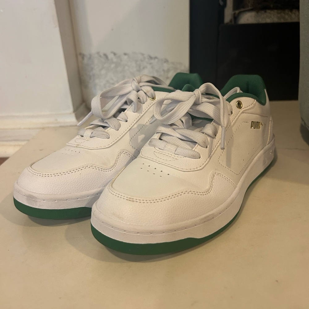 Puma Green and White Sneakers